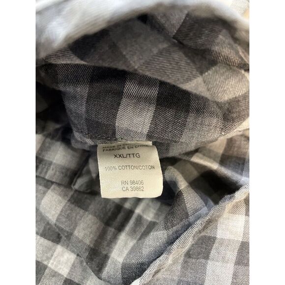 Men's Theory Sz 2XL Gray Black‎ Long Sleeve Plaid Button Up Shirt - Picture 7 of 7